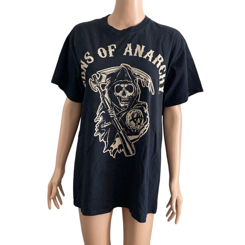 Sons Of Anarchy Reaper T Shirt Mens Large Black Grim Reaper Motorcycle Biker